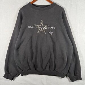 Vintage 90s Logo 7 Dallas Cowboys Football Crewneck Sweatshirt Black XXL